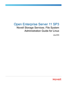 NSS File System Administration Guide for Linux Is Available on the OES Documentation Website