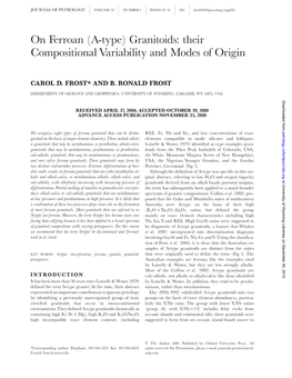 Granitoids: Their Compositional Variability and Modes of Origin