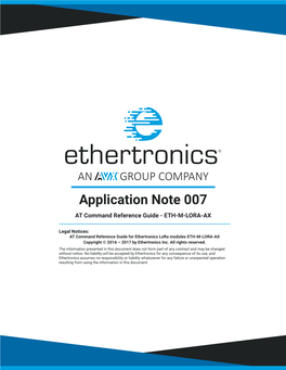 Application Note 007 at Command Reference Guide - ETH-M-LORA-AX