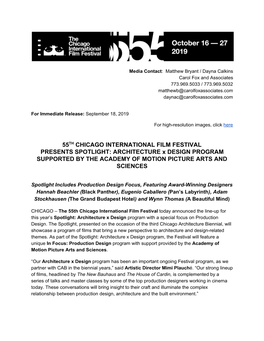 55​Th​ Chicago International Film Festival Presents