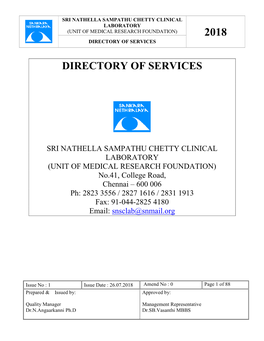 Directory of Services