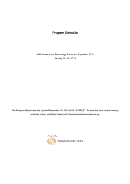 Program Schedule