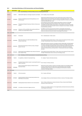 W-C International Workshop on V2X Communications and Channel Modeling