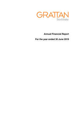 Annual Financial Report for the Year Ended 30 June 2019