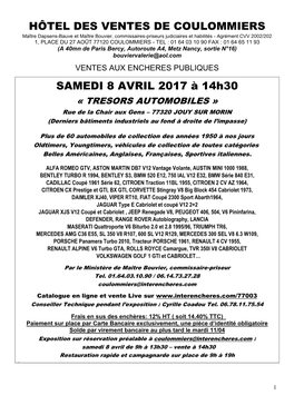 Hôtel Des Ventes De Coulommiers Samedi 8 Avril