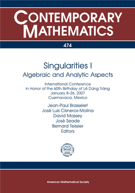 Contemporary Mathematics 474