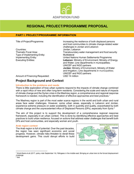 Regional Project/Programme Proposal