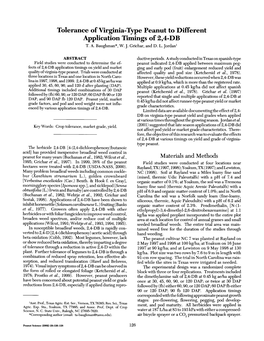 Tolerance of Virginia-Type Peanut to Different Application Timings of 2,4-DB