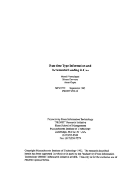 Run-Time Type Information and Incremental Loading in C++