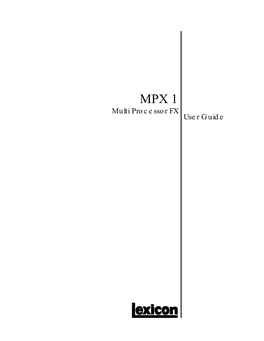 User Guide Multi Processor FX