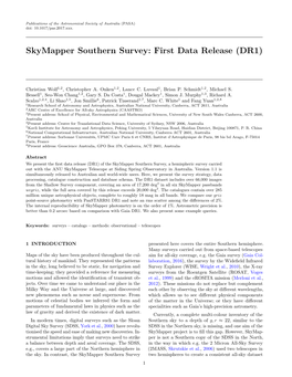 Skymapper Southern Survey: First Data Release (DR1)