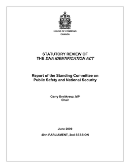 The Dna Identification Act