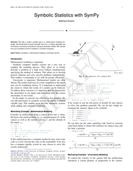 Symbolic Statistics with Sympy