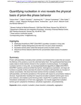 Quantifying Nucleation in Vivo Reveals the Physical Basis of Prion-Like Phase Behavior