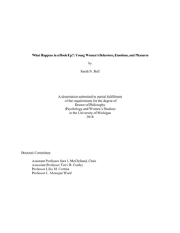 What Happens in a Hook Up?: Young Women’S Behaviors, Emotions, and Pleasures