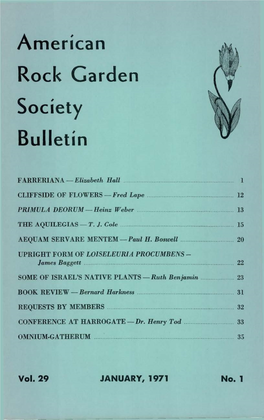 American Rock Garden Society Bulletin