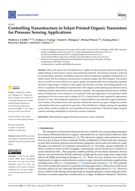 Controlling Nanostructure in Inkjet Printed Organic Transistors for Pressure Sensing Applications