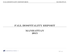 Fall Hospitality Report Manhattan 2015