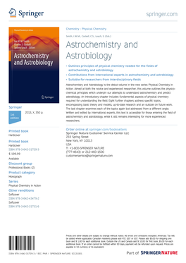 Astrochemistry and Astrobiology