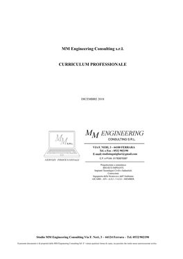 MM Engineering Consulting S.R.L. CURRICULUM PROFESSIONALE