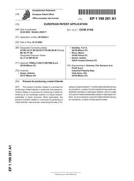 Process for Producing a Metal Fulleride