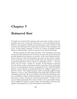 Chapter 7 Balanced Flow