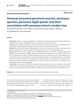 Unusual Accessory Peroneal Muscles, Peroneus Quartus