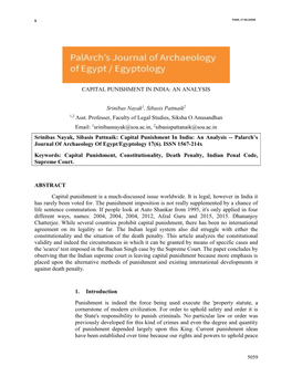 Capital Punishment in India: an Analysis
