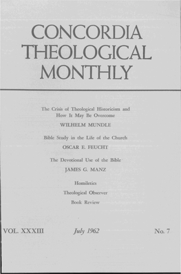 Concordia Theological Monthly