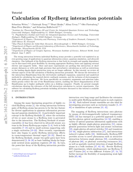 Calculation of Rydberg Interaction Potentials