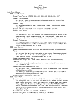 RCHS Casco Record Groups A/O 7/15/06