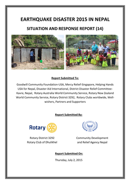 Earthquake Disaster 2015 in Nepal Situation and Response Report (14)