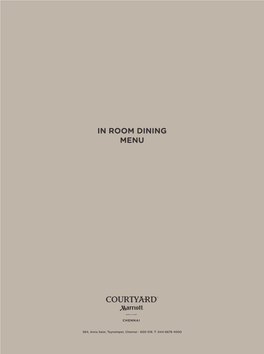 In-Room Dining Menu