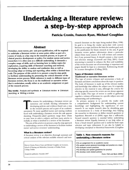 Undertaking a Literature Review: a Step'by-Step Approacii