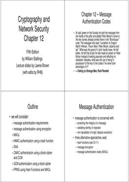 Cryptography and Network Security Chapter 12