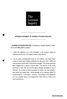 MOD100024092 the Leveson Inquiry