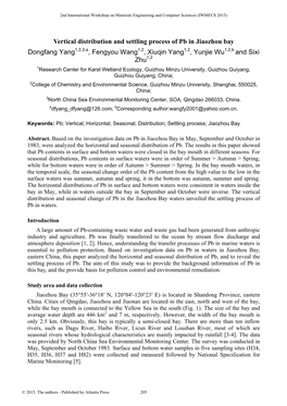 Vertical Distribution and Settling Process of Pb in Jiaozhou Bay