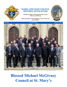 Blessed Michael Mcgivney Council at St. Mary's