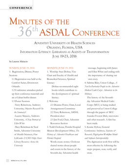 Minutes of the Asdal Conference