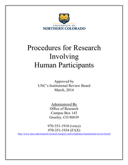 Procedures for Research Involving Human Participants