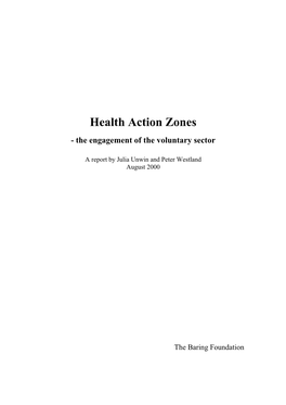 Health Action Zones