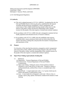 122 Fish Management Rule Annotated