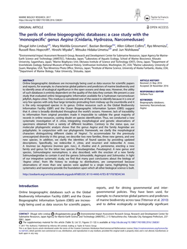 A Case Study with the Monospecific Genus Aegina