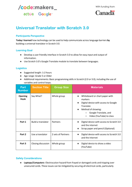 Universal Translator with Scratch 3.0