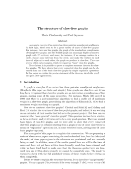 The Structure of Claw-Free Graphs