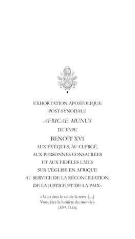 Africae Munus Benoît