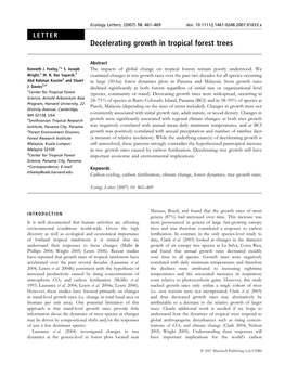 Decelerating Growth in Tropical Forest Trees