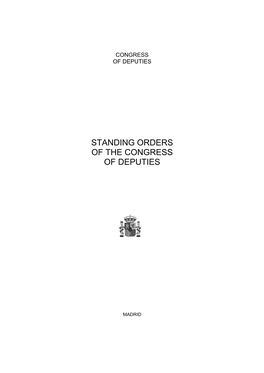 Standing Orders of the Congress of Deputies