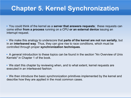 Chapter 5. Kernel Synchronization