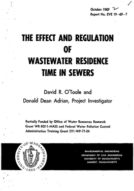 Wastewater Residence Time in Sewers